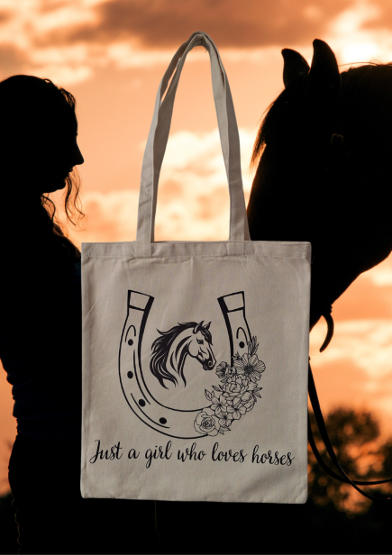 Torba bawełniana jeździecka just a girl who loves horses.png
