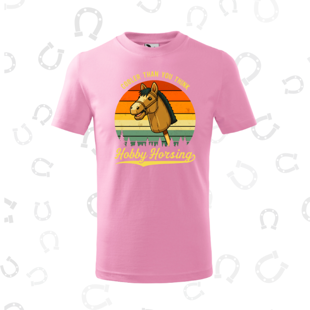 Koszulka dziecięca Hobby Horsing różowa.png